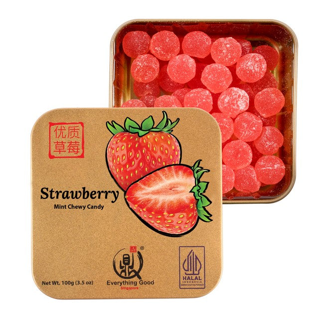 Premium Mint Chewy Candy - Throat Candy Gift Tin 100g | Everything