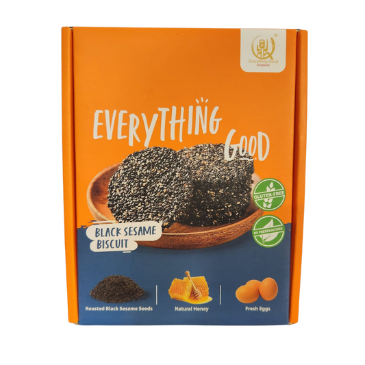 Everything Good - 黑芝麻饼 Black Sesame Biscuit [16Pieces/Box] *Healthy Not Sweet At All* - Everything Good Singapore